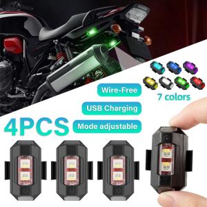 4x 7Colors Universal LED Anti-collision Warning Signal Light Drone Strobe Lights