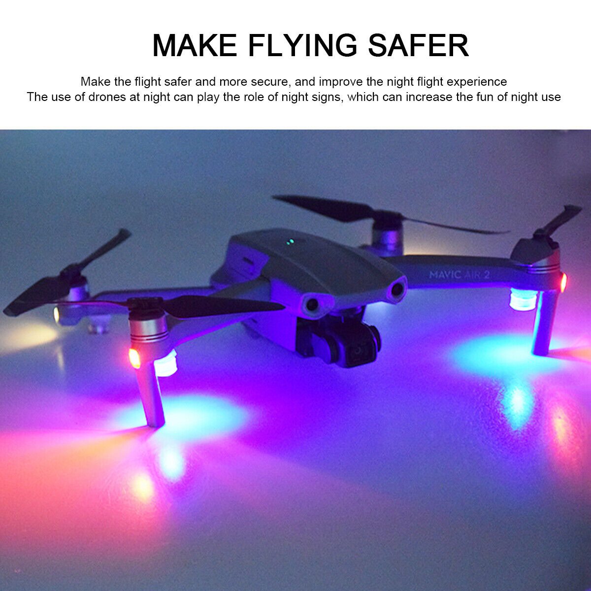 4PCS Night Flight LED Lights Lamp Accessories For DJI Mavic Mini Air 2 Pro Drone