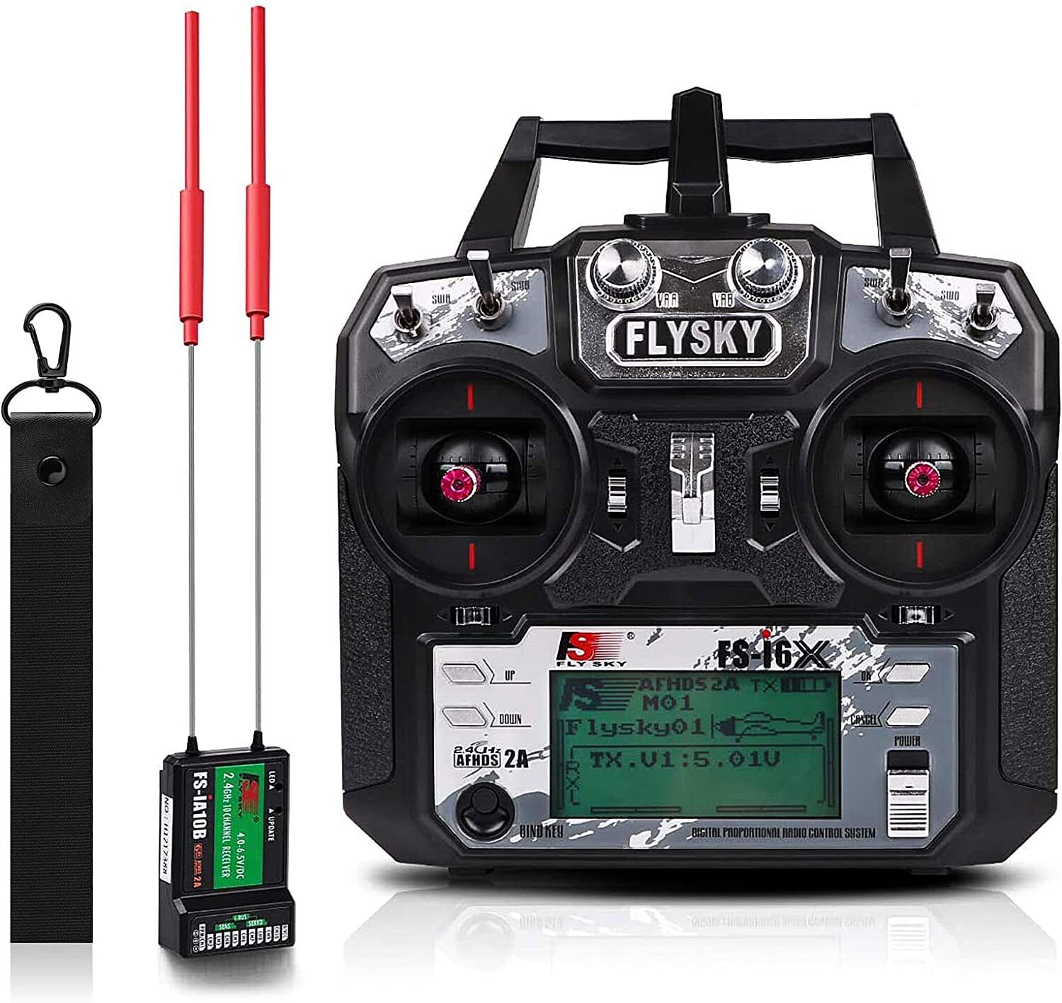 Flysky i6X transmitter for FPV racing drone