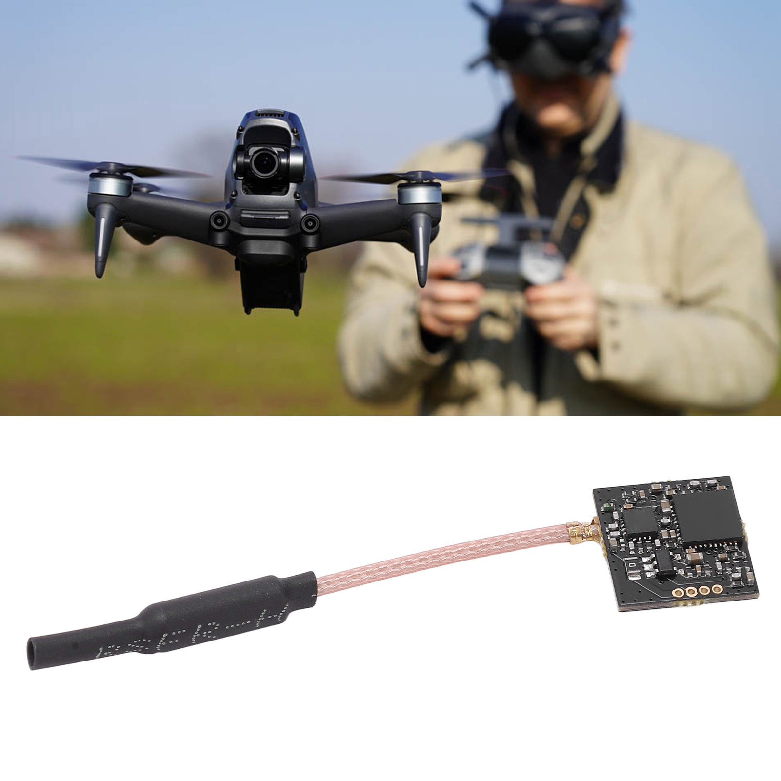 Black FPV Transmitter for Convenient Outdoor/Indoor Use