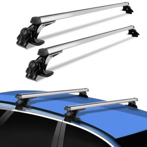 Roof Rack Cross Bars Universal, 48" Aluminum Roof Rack Crossbars Luggage Rack Cargo Rack, Fit For Most Vehicle Wagon Car-Without Roof Side Rail-1 Pair, Bike Kayak Canoe Snowboard,168lbs /76kg Capacity