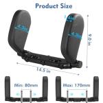 JZCreater Car Headrest Pillow, 180° Adjustable Car Headrest, Head, Neck Support Pillow, U- Shaped Design, Travel Sleeping Car Headrest, Suitable for Kids and Adults (Black)