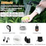 acetek Portable Shower Camping Shower, Outdoor Camp Shower Pump with 5 Gallons Collapsible Bucket, Rechargeable Shower Battery Powered Handheld Shower Head kit for Camping, Beach Washing, Pet Cleaning