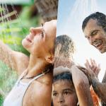 acetek Portable Shower Camping Shower, Outdoor Camp Shower Pump with 5 Gallons Collapsible Bucket, Rechargeable Shower Battery Powered Handheld Shower Head kit for Camping, Beach Washing, Pet Cleaning