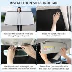 Windshield Sun Shade, car Front Windshield Sunshade, Car Visor Extender Sun Blocker for Car Blackout. Anti-Glare Sun Visors for Cars When Parked. The Perfect Car Sun Shade.