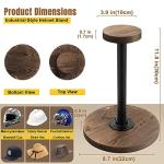 Rustic Burnt Wood Motorcycle Helmet Stand