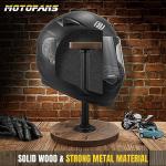 Rustic Burnt Wood Motorcycle Helmet Stand