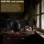 Rustic Burnt Wood Motorcycle Helmet Stand