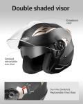 YEMA Motorcycle Open Face Helmet - DOT Approved