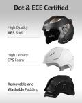 YEMA Motorcycle Open Face Helmet - DOT Approved
