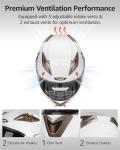 YEMA Modular Helmet - DOT Approved, White, XL