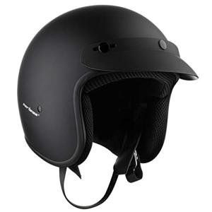 Cartman Open Face Motorcycle Helmet - Matte Black