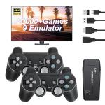 Qonmpcvu Wireless Retro Game Console,Retro Gaming Console,Retro Game Stick,Retro Video Game Console Within 20000+ byte arcade Games, 4K HDMI Output, and 2.4GHz Video Game Controller for TV Plug(64G)