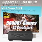 Wireless Retro Game Console, 128G Game Console Built in 50,000 Games, 40+ Emulators, Dual Wireless Controllers, Plug & Play Video Game Consoles, 4K HDMI Nostalgia Stick Game for TV