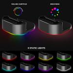 KAFRI Charging Dock for Meta Oculus Quest 3/Quest 2, VR Headset Charging Stand and Controller Holder with RGB Lights, Charger Station Accessories, Black(Not for Charging Controllers)