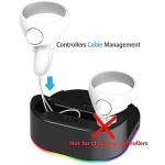 KAFRI Charging Dock for Meta Oculus Quest 3/Quest 2, VR Headset Charging Stand and Controller Holder with RGB Lights, Charger Station Accessories, Black(Not for Charging Controllers)