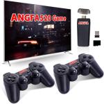 ANGFA Wireless Retro Game Console Stick, Nostalgia Gaming Stick, Plug & Play TV Video Gaming Stick with 20000+ Games Built-in, 15 Retro Emulators, 4K HDMI Output, 2 2.4G Wireless Controllers (64GB)