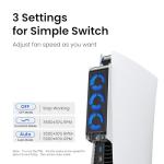 Cooling Accessories for PS5, KIWIHOME Horizontal Cooling Fan for PS5, Upgraded Quiet Cooler Fan with LED Light and USB3.0 Hubs for PS5 Disc and Digital Edition, Not for PS5 Slim (White)