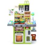 HOLYFUN Kids Pretend Play Kitchen Set with Sounds, Lights, Cooking Stove, Sink, and Play Food - Toy Kitchen for Toddlers (Green)