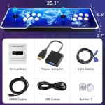 Aksozamg 【26800 Game in 1 】 Arcade Game Console Pandora Box for HDMI VGA USB Output Retro Game Machine 1280X720 HD Display Double Joystick 1-4 Players Favorites List KOF Best Gift for Kids and Adults