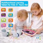 Kids Tablet Toddler Learning Pad with LED Screen Teach Alphabet Numbers Word Music Math Early Development Interactive Electronic Toy for Boys & Girls 3 Years+