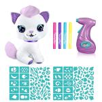 Canal Toys Personalize Airbrush Plush Large Kitty! Decorate, wash, Repeat! Customize Your own Spray Art Plush with Markers, Battery Powered Airbrush and 100+ Stencils. Ages 6+