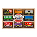 Melissa & Doug Wooden Train Cars (8 pcs) - Magnetic Train, Wooden Train Toys, Train Sets For Toddlers And Kids Ages 3+