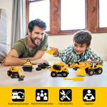 TEUVO Construction Take Apart Toys with Electric Drill, Building Excavator Toy STEM Trucks Vehicle Construction Vehicles for Kids, Educational Learning Gifts for Ages 3+ Boys & Girls