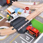 Giant bean 72PCS Wooden Train Tracks & Trains, Gift Packed Toy Railway Kits for Kids, Toddler Boys and Girls 3,4,5 Years Old and Up