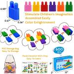 FUBAODA Kids 600pcs Set Building Blocks Construction Toy - Learning Playset STEM Educational Kit Child Branin Development Preschool Kindergarten Toy