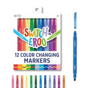Ooly 12 Pack Switch-eroo Double Sided Color Changing Markers in Vibrant Colors, Color Changeable Markers are Cool Back to School Supplies for Art Projects [12 Pack]