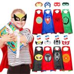 Roko Toys for 3-10 Year Old Boys, Superhero Capes for Kids 3-12 Year Old Boy Gifts Boys Cartoon Dress up Costumes Party Supplies Easter Basket Stuffers (8 Heroes Double-sided)