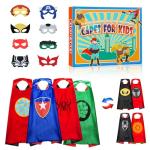 Roko Toys for 3-10 Year Old Boys, Superhero Capes for Kids 3-12 Year Old Boy Gifts Boys Cartoon Dress up Costumes Party Supplies Easter Basket Stuffers (8 Heroes Double-sided)