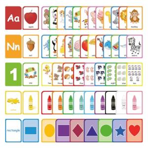 ZazzyKid Flash Cards for Toddlers Learning: 54 Double Sides Flashcards for Alphabets, Numbers, Colors, Shapes - Educational Toys for Preschool