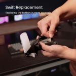 KIWI design Upgraded Controller Grips Cover Compatible with Quest 2 Accessories, with Battery Opening Protector with Knuckle Straps (Black)