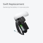 KIWI design Upgraded Controller Grips Cover Compatible with Quest 2 Accessories, with Battery Opening Protector with Knuckle Straps (Black)