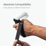 KIWI design Upgraded Controller Grips Cover Compatible with Quest 2 Accessories, with Battery Opening Protector with Knuckle Straps (Black)