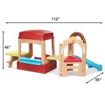 Simplay3 Sunny Slide and Climb Picnic Playhouse - Indoor or Outdoor Backyard Playset for Kids with Kitchen, Picnic Table, Toddler Slide, Working Door, Kids Ages 18 Months to 6 Years