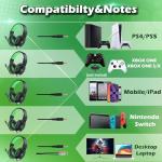 KHAZNEH H-10 Gaming Headset for PS4, Xbox One, PC, PS5, Nintendo Switch, Stereo Wired Noise Cancelling Over Ear Headphones with Mic for Kids Adults, Bass Surround, Soft Memory Earmuffs, Green