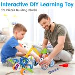 MOONTOY 11 in 1 STEM Toys for 4 5 6 7 8+ Year Old Boy Birthday Gifts Building Toys Kids Age 4-8 5-7 6-8 Educational Blocks STEM Kits Activities Erector Set Robot Engineering Construction Creative Game