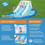 Bestway H2OGO! Tidal Trifecta Kids Inflatable Water Park | Inflatable Triple Slide and Splash Pool | Great for Kids Ages 5 and Up