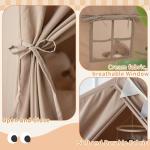 Razee Kids Play Tent, Large Playhouse Tent Indoor, Play House Kids Tent Castle Tent for Girls Boys, Play Cottage (Khaki)