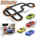 Wupuaait Slot Car Race Track Sets with 4 High-Speed Slot Cars, Battery or Electric Car Track, Dual Racing Game Lap Counter Circular Overpass Track, Gifts Toys for Boys Kids Age 6 7 8-12