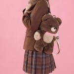 CALEMBOU Plush Backpack, Cute Panda Plush Bag, Stuffed Animal Backpack Plushie, Anime Plush Backpacks Soft Stuffed Bear Dog (BearBrown, L-50cm)