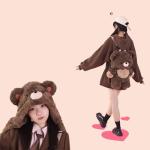 CALEMBOU Plush Backpack, Cute Panda Plush Bag, Stuffed Animal Backpack Plushie, Anime Plush Backpacks Soft Stuffed Bear Dog (BearBrown, L-50cm)