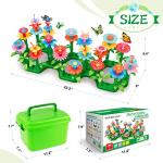 SpringFlower Gifts Toys for Girls 3 4 5 6 7 Years Old, Flower Garden Building Kit with Storage case,Educational STEM Toy and Preschool Garden Play Set for Toddlers, 148pcs