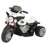 Kids Motorcycle Ride On Toy – 3-Wheel Battery Powered Motorbike for Kids 3 and Up – Police Decals, Reverse, and Headlights by Lil’ Rider (White and Black)