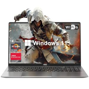 Gaming Laptop with AMD Ryzen 7 5700U Processor(8C/16T, Up to 4.3GHz), 16.1“ FHD Display Laptop Computer with Backlit Keyboard, 16GB RAM 512GB NVMe SSD, WiFi 6, HDMI 1.4, USB3.2, Type-C, 53Wh Battery