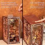 MiniCity Book Nook Kit, DIY Miniature Dollhouse Booknook Kit, 3D Wooden Puzzle Bookend Bookshelf Insert Decor with LED Light for Teens and Adults, Painter's Day at Dusk