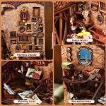 MiniCity Book Nook Kit, DIY Miniature Dollhouse Booknook Kit, 3D Wooden Puzzle Bookend Bookshelf Insert Decor with LED Light for Teens and Adults, Painter's Day at Dusk